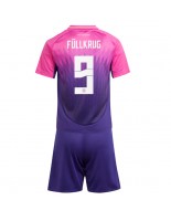 Německo Niclas Fullkrug #9 Venkovní dres pro děti ME 2024 Krátký Rukáv (+ trenýrky)